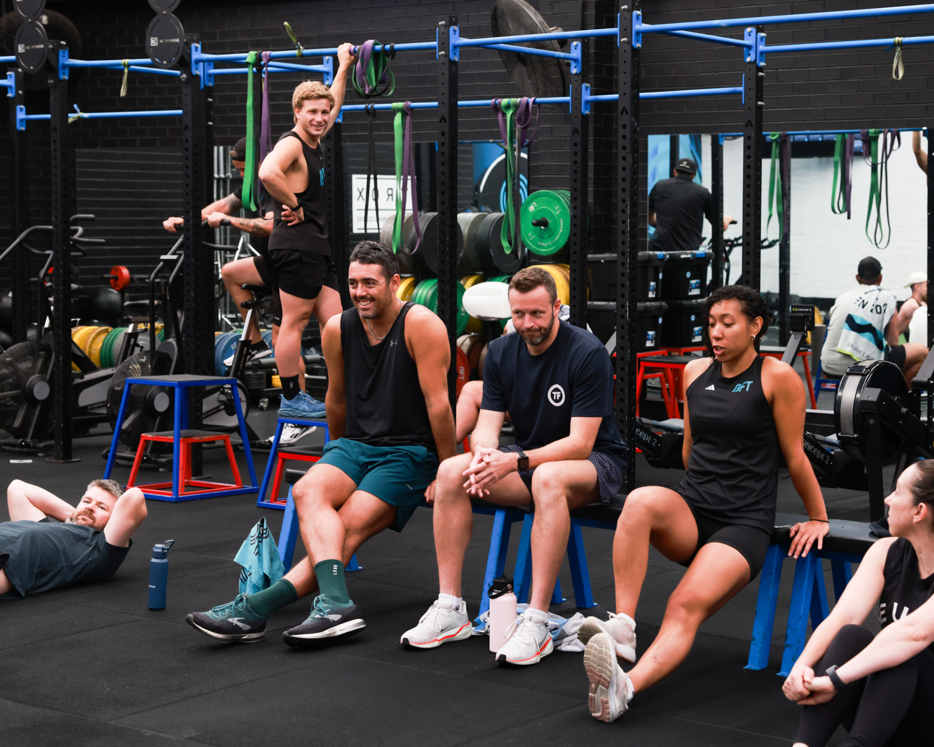 Members hanging around and laughing after a session at BFT Abbotsford